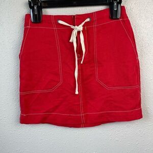 NWT Sanctuary Return to Love Lace Up Linen Blend Mini Skirt Size XS